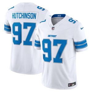 Men's Detroit Lions #97 Aidan Hutchinson  White Vapor F.U.S.E. Limited Jersey