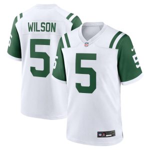 Men's New York Jets Garrett Wilson  White Classic Alternate Game Jersey