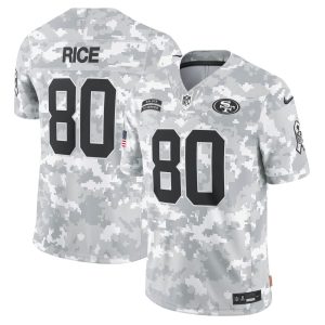 Men's San Francisco 49ers Jerry Rice  Arctic Camo 2024 Salute to Service Retired Player Limited Jersey