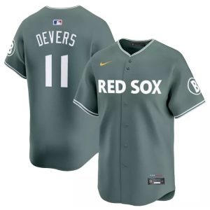 Men's Boston Red Sox #11 Rafael Devers Nike Green 2025 City Connect Limited Player Jersey