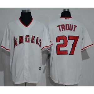 Angels of Anaheim #27 Mike Trout White New Cool Base Stitched MLB Jersey