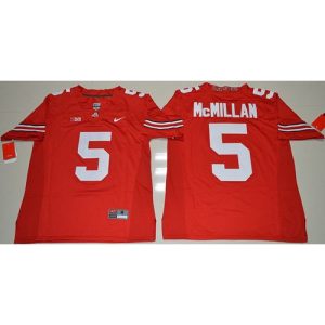 Buckeyes #5 Raekwon McMillan Red Stitched NCAA Jersey