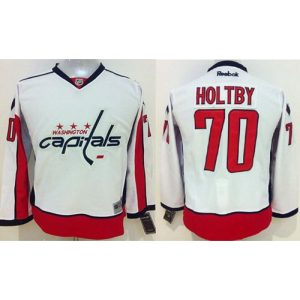 Capitals #70 Braden Holtby White Stitched Youth NHL Jersey