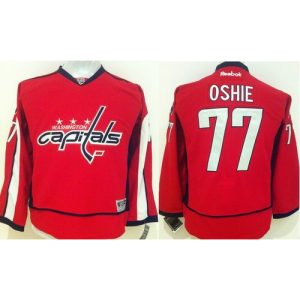 Capitals #77 T.J Oshie Red Stitched Youth NHL Jersey