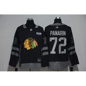 Chicago Blackhawks #72 Artemi Panarin Black Men's 1917-2017 100th  Anniversary   Stitched NHL Jersey