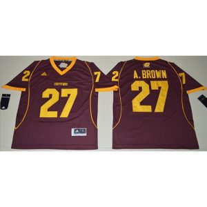 Chippewas #27 Antonio Brown Maroon Stitched NCAA Jersey