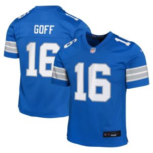 Youth Detroit Lions #16 Jared Goff  Blue Team Player Game Jersey