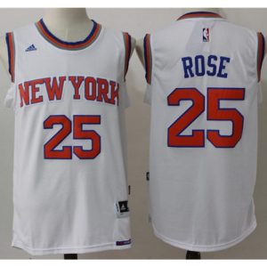 Knicks #25 Derrick Rose White Stitched NBA Jersey