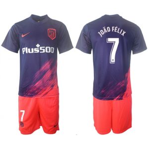 Men's Athletic De Madrid #7 Joao Felix Purple Away Soccer Jersey Suit