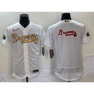 Men's Atlanta Braves 2022 All-Star White Team Big Logo Flex Base Stitched Jersey