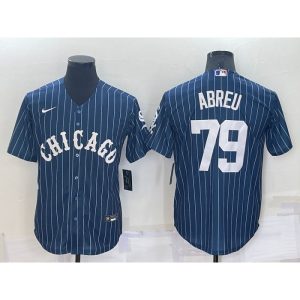 Men's Chicago White Sox #79 Jose Abreu Navy Cool Base Stitched Jersey