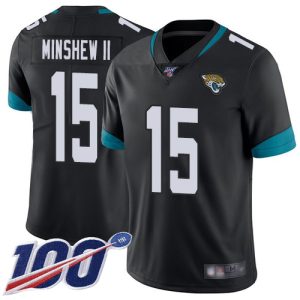 Men's Jacksonville Jaguars #15 Gardner Minshew II  Black 2019 100th Season Vapor Untouchable Limited Stitched NFL Jersey