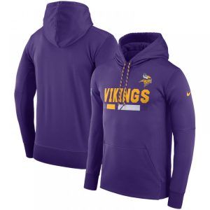 Men's Minnesota Vikings  Purple Sideline Team Name Performance Pullover Hoodie