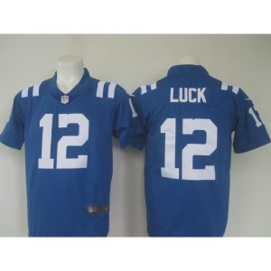 Men's  Colts #12 Andrew Luck Blue Limited Rush Stitched NFL Jersey