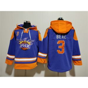 Men's Phoenix Suns #3 Bradley Beal Purple Ageless Must-Have Lace-Up Pullover Hoodie