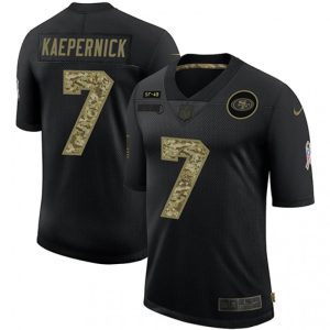Men's San Francisco 49ers  #7 Colin Kaepernick 2020 Black Camo Salute To Service Limited Stitched Jersey