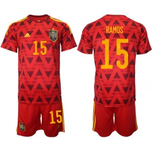 Men's Spain #15 Ramos Home Soccer Jersey Suit
