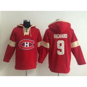 Montreal Canadiens #9 Maurice Richard Red Pullover NHL Hoodie