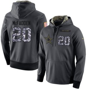 NFL Men's  Dallas Cowboys #20 Darren McFadden Stitched Black Anthracite Salute to Service Player Performance Hoodie
