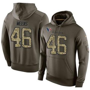 NFL Men's  Houston Texans #46 Jon Weeks Stitched Green Olive Salute To Service KO Performance Hoodie