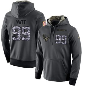 NFL Men's  Houston Texans #99 J.J. Watt Stitched Black Anthracite Salute to Service Player Performance Hoodie