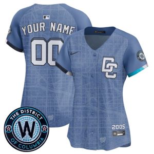 Women's Washington Nationals Custom Blue 2025 City Connect Limited Jersey
