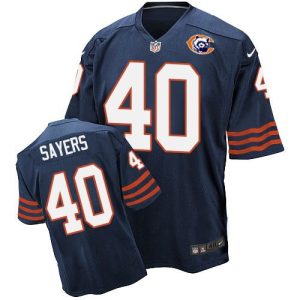 Bears #40 Gale Sayers Navy Blue Throwback Men's Stitched NFL Elite Jersey