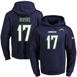 Chargers #17 Philip Rivers Navy Blue Name & Number Pullover NFL Hoodie