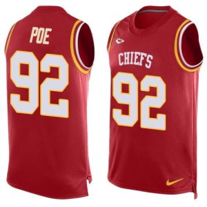 Chiefs #92 Dontari Poe Red Team Color Men's Stitched NFL Limited Tank Top Jersey