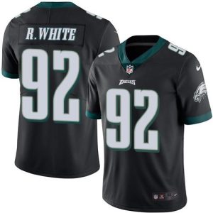 Eagles #92 Reggie White Black Men's Stitched NFL Limited Rush Jersey
