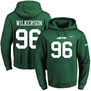 Jets #96 Muhammad Wilkerson Green Name & Number Pullover NFL Hoodie
