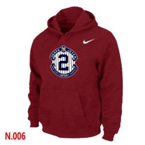New York Yankees #2 Derek Jeter Official Final Season Commemorative Logo Pullover Hoodie Red