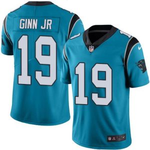 Panthers #19 Ted Ginn Jr Blue Men's Stitched NFL Limited Rush Jersey