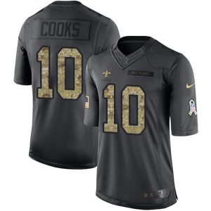 Saints #10 Brandin Cooks Black Youth Stitched NFL Limited 2016 Salute to Service Jersey