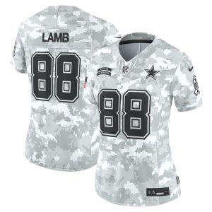 Women's Dallas Cowboys CeeDee Lamb  Arctic Camo 2024 Salute to Service Limited Jersey