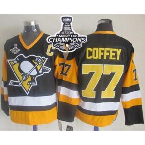 Penguins #77 Paul Coffey Black CCM Throwback 2016 Stanley Cup Champions Stitched NHL Jersey