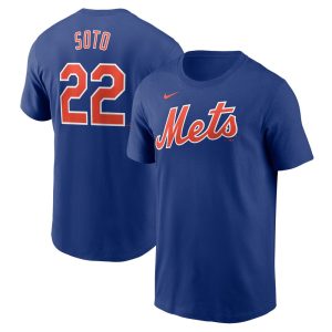 Men's New York Mets #22 Juan Soto  Royal Fuse Name & Number T-Shirt