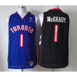 Raptors #1 Tracy Mcgrady Black/Purple  Throwback Stitched NBA Jersey