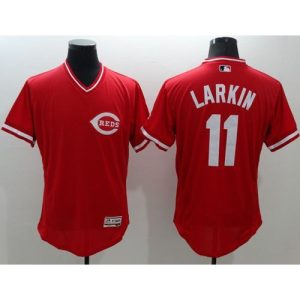 Reds #11 Barry Larkin Red Flexbase Authentic Collection Cooperstown Stitched MLB Jersey
