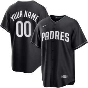 Men's San Diego Padres Nike Custom Black Lights Out Replica Jersey
