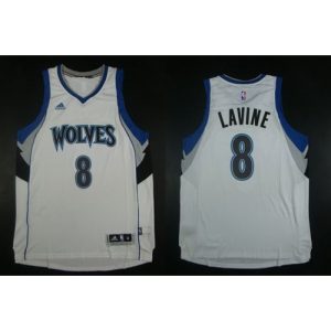 Timberwolves #8 Zach LaVine White Home Stitched NBA Jersey