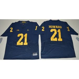 Wolverines #21 Desmond Howard Navy Blue  Elite Stitched NCAA Jersey