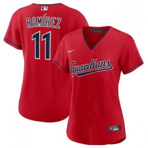 Women's Cleveland Guardians #11 Jose Ramirez Stitched Baseball Jersey(Run Small)