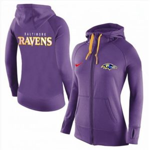 Women's  Baltimore Ravens Full-Zip Performance Hoodie Purple
