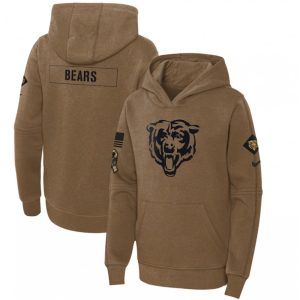 Youth Chicago Bears 2023 Brown Salute to Service Pullover Hoodie