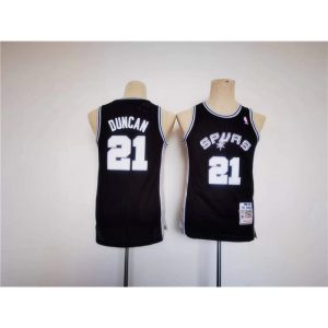 Youth Spurs #21 Tim Duncan Black Stitched Jersey