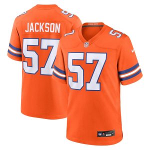 Men's Denver Broncos Tom Jackson  Orange Mile High Collection 1977 Throwback Retired Player Game Jersey