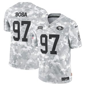 Men's San Francisco 49ers Nick Bosa  Arctic Camo 2024 Salute to Service Limited Jersey