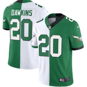 Men's Philadelphia Eagles Custom jersey Kelly Green & White Split Stitched Jersey