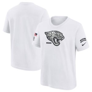Youth Jacksonville Jaguars  White 2024 Salute To Service T-Shirt